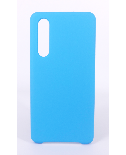 Coque Silicone Gomme Intérieur Façon Velours Huawei P30 - Bleu Ciel
