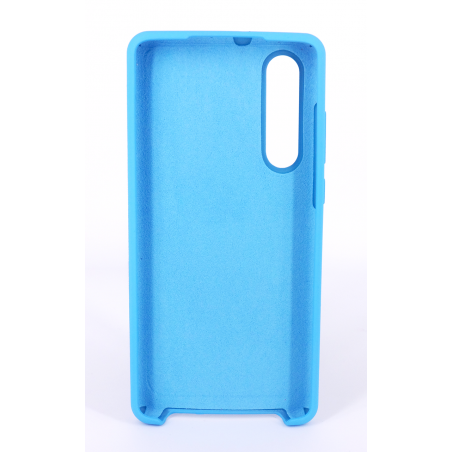 Coque Silicone Gomme Intérieur Façon Velours Huawei P30 - Bleu Ciel