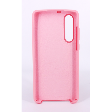 Coque Silicone Gomme Intérieur Façon Velours Huawei P30 - Rose Clair