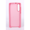 Coque Silicone Gomme Intérieur Façon Velours Huawei P30 - Rose Clair
