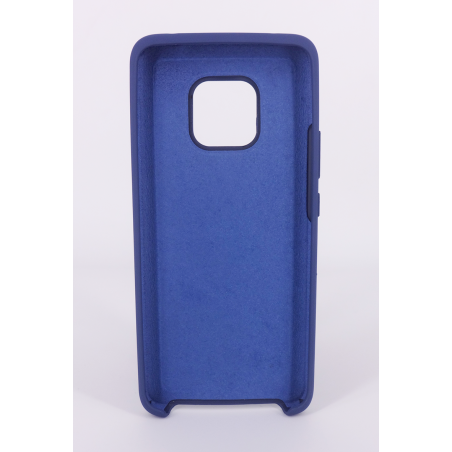 Coque Silicone Gomme Intérieur Façon Velours Huawei Mate 20 Pro - Bleu Nuit