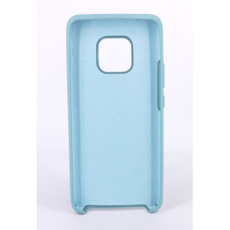 Coque Silicone Gomme Intérieur Façon Velours Huawei Mate 20 Pro - Bleu Méditerranée