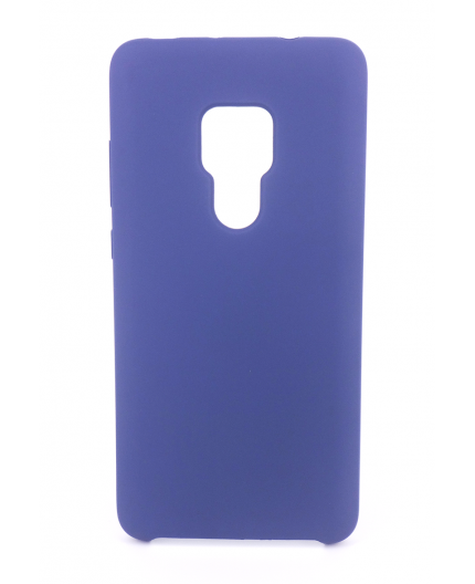 Coque Silicone Gomme Intérieur Façon Velours Huawei Mate 20 - Bleu Nuit