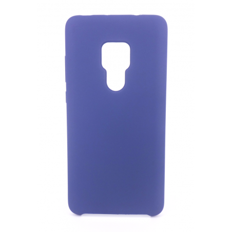 Coque Silicone Gomme Intérieur Façon Velours Huawei Mate 20 - Bleu Nuit