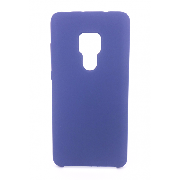 Coque Silicone Gomme Intérieur Façon Velours Huawei Mate 20 - Bleu Nuit