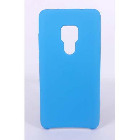 Coque Silicone Gomme Intérieur Façon Velours Huawei Mate 20 - Bleu Ciel