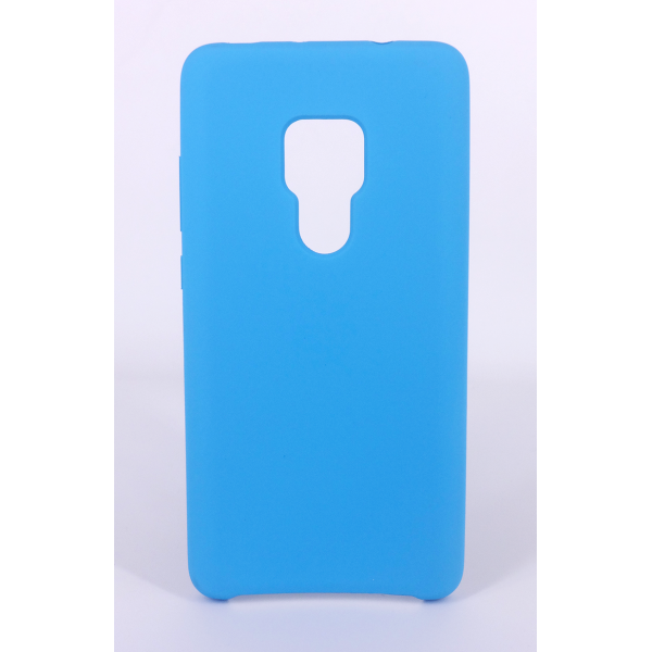 Coque Silicone Gomme Intérieur Façon Velours Huawei Mate 20 - Bleu Ciel