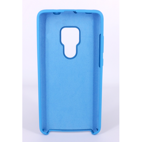 Coque Silicone Gomme Intérieur Façon Velours Huawei Mate 20 - Bleu Ciel