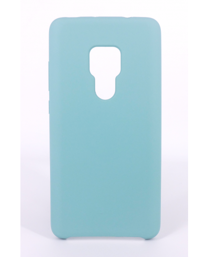 Coque Silicone Gomme Intérieur Façon Velours Huawei Mate 20 - Bleu Méditerranée
