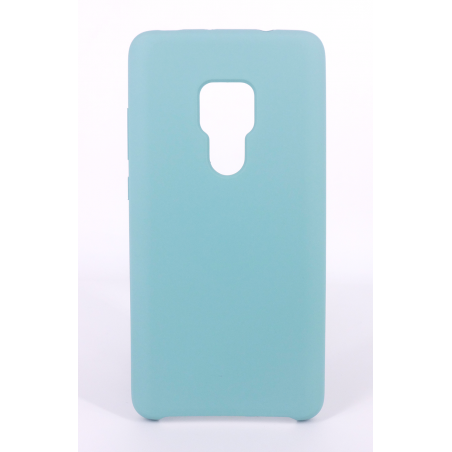 Coque Silicone Gomme Intérieur Façon Velours Huawei Mate 20 - Bleu Méditerranée