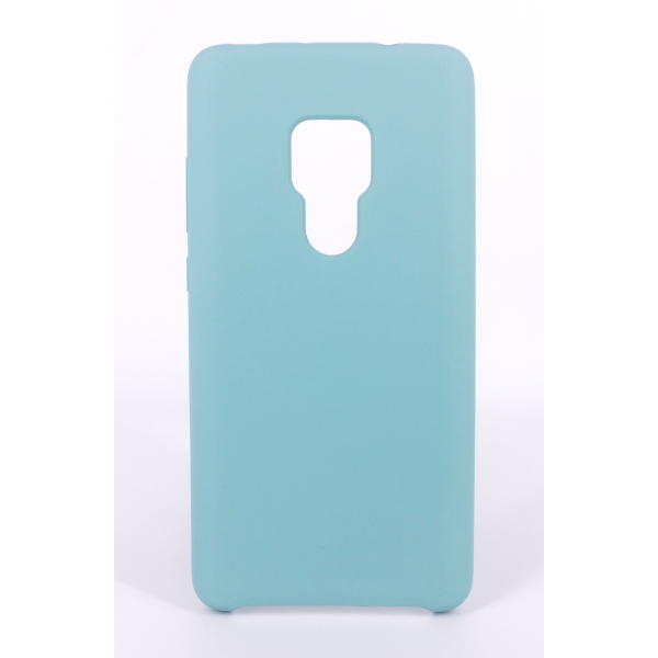 Coque Silicone Gomme Intérieur Façon Velours Huawei Mate 20 - Bleu Méditerranée