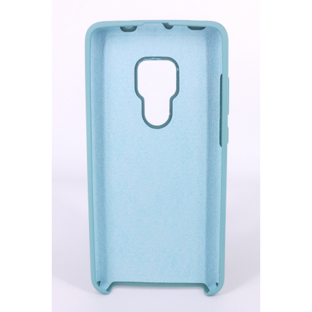 Coque Silicone Gomme Intérieur Façon Velours Huawei Mate 20 - Bleu Méditerranée