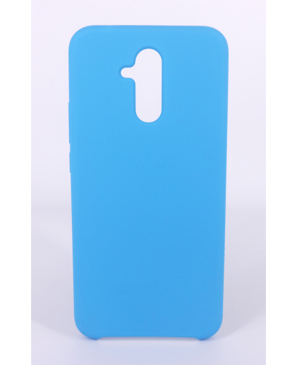 Coque Silicone Gomme Intérieur Façon Velours Huawei Mate 20 Lite - Bleu Ciel