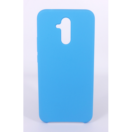 Coque Silicone Gomme Intérieur Façon Velours Huawei Mate 20 Lite - Bleu Ciel