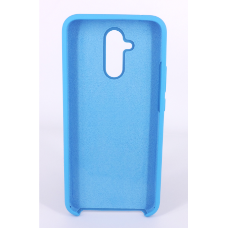 Coque Silicone Gomme Intérieur Façon Velours Huawei Mate 20 Lite - Bleu Ciel