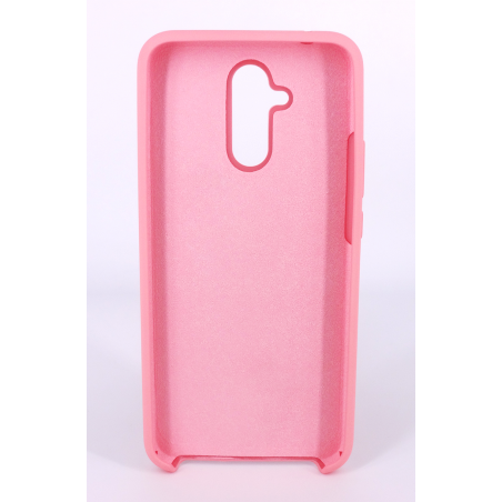 Coque Silicone Gomme Intérieur Façon Velours Huawei Mate 20 Lite - Rose Clair