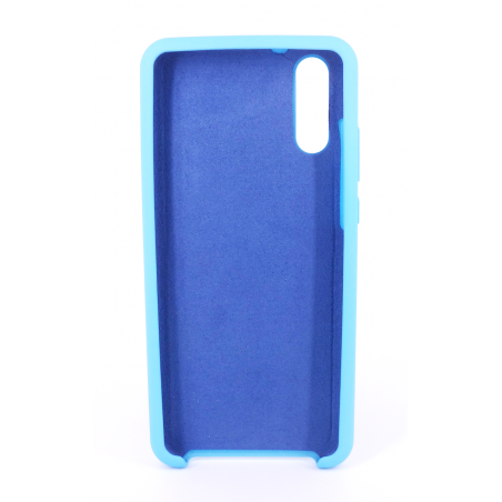 Coque Silicone Gomme Intérieur Façon Velours Huawei P20 - Bleu Ciel