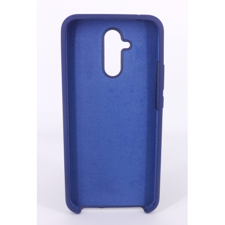 Coque Silicone Gomme Intérieur Façon Velours Huawei Mate 20 Lite - Bleu Nuit