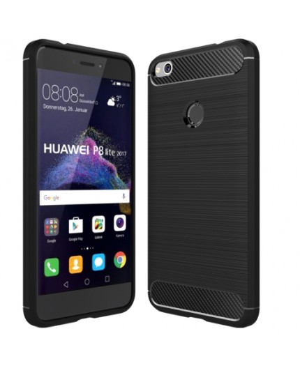 Coque en Fibre de Carbone Huawei P8 Lite (2017) et P9 Lite (2017) - Noir