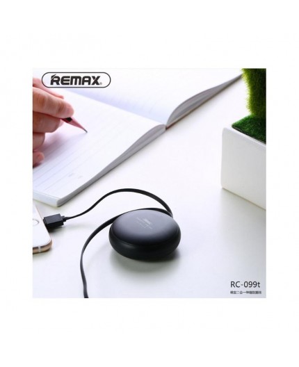 Câble USB/Lightning Rétractable 2 en 1 REMAX Cutebaby RC-099T - Noir