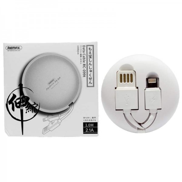 Câble USB/Lightning Rétractable 2 en 1 REMAX Cutebaby RC-099T - Blanc