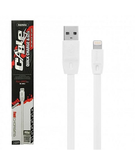 Câble Lightning REMAX RC-001i Full Speed (Charge Rapide) 2 Métres - Blanc