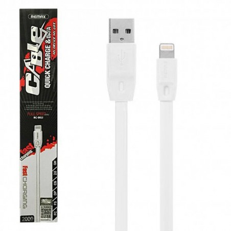 Câble Lightning REMAX RC-001i Full Speed (Charge Rapide) 2 Métres - Blanc