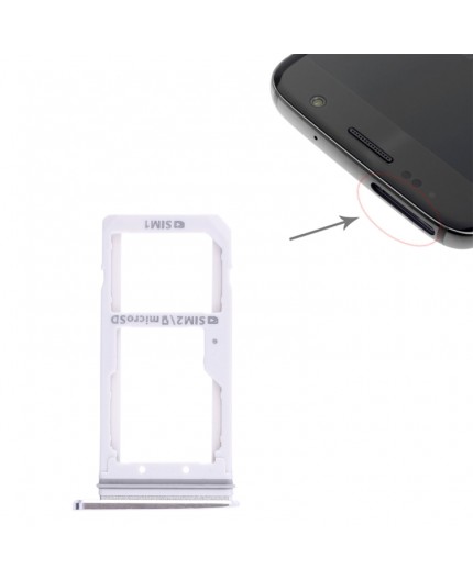Tiroir SimSD (Double Sim) Samsung Galaxy S7 (G930F) - Blanc
