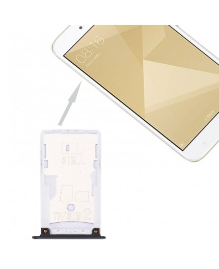 Tiroir Pour Cartes SIM/SD - Xiaomi Redmi 4X - Noir - Pièce D'Origine Réf. 12654 - Neuf