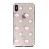 Coque Souple Flaments Roses iPhone XS Max - Transparent