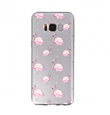 Coque Souple Flaments Roses Samsung Galaxy S8 - Transparent