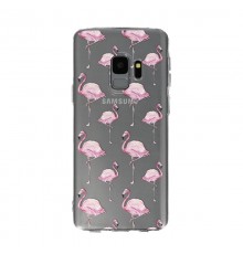 Coque Souple Flaments Roses Samsung Galaxy S9 - Transparent
