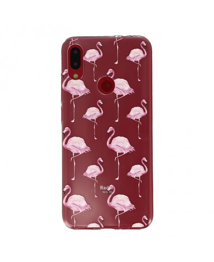 Coque Souple Flaments Roses Xiaomi Redmi Note 7 - Transparent
