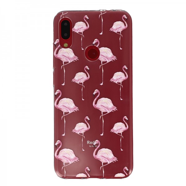 Coque Souple Flaments Roses Xiaomi Redmi Note 7 - Transparent