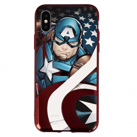 Coque Luxe iPhone X et XS Marvel Capitain America - Rouge