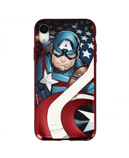 Coque Luxe iPhone XR Marvel Capitain America - Rouge