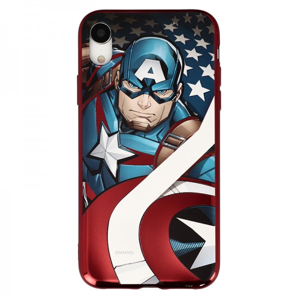 Coque Luxe iPhone XR Marvel Capitain America - Rouge