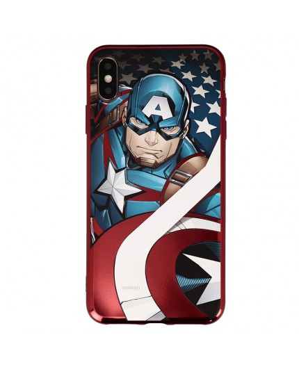 Coque Luxe iPhone XS Max Marvel Capitain America - Rouge