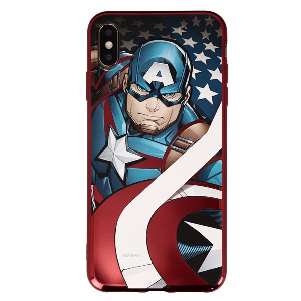Coque Luxe iPhone XS Max Marvel Capitain America - Rouge