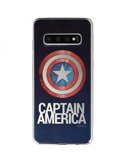 Coque Luxe Samsung Galaxy S10 Marvel Capitain America - Argent
