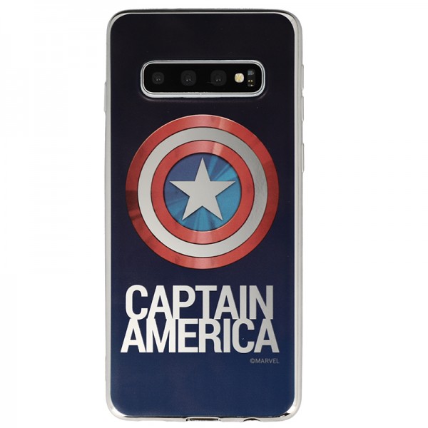 Coque Luxe Samsung Galaxy S10 Marvel Capitain America - Argent