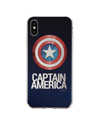 Coque Luxe iPhone X et XS Marvel Capitain America - Argent