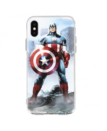 Coque iPhone X et XS Marvel Capitain America - Bleu