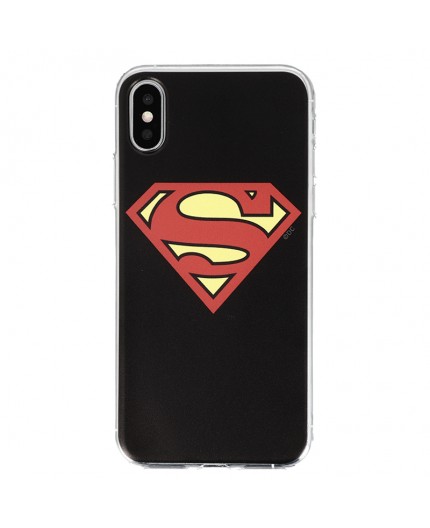 Coque Luxe iPhone X et XS DC Comics SUPERMAN - Noir