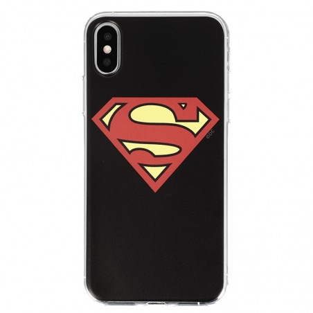 Coque Luxe iPhone X et XS DC Comics SUPERMAN - Noir