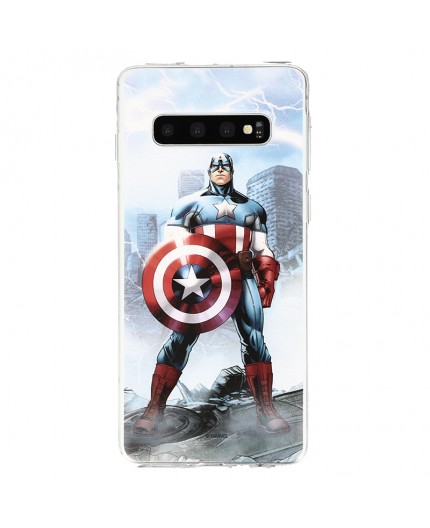 Coque Samsung Galaxy S10 Marvel Capitain America - Bleu