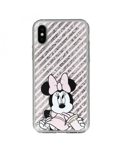 Coque liquide Paillettes Disney Minnie pour iPhone X et XS - Argent