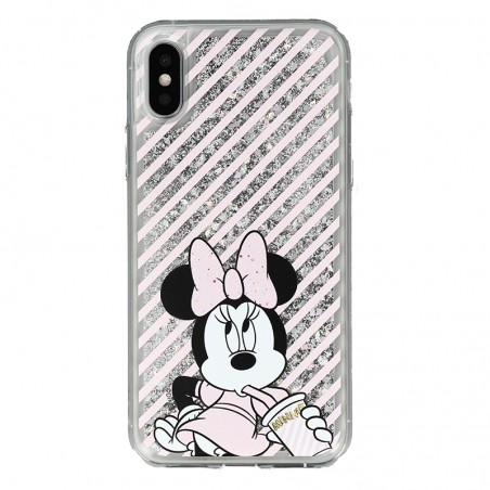 Coque liquide Paillettes Disney Minnie pour iPhone X et XS - Argent