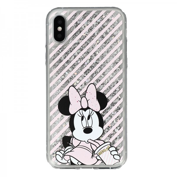 Coque liquide Paillettes Disney Minnie pour iPhone X et XS - Argent