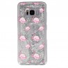 Coque liquide Paillettes Flaments Roses Samsung Galaxy S8 - Argent